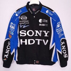 JH Design NASCAR Ryan Newman Sony HDTV Racing Jacket Black Blue Mens 3XL